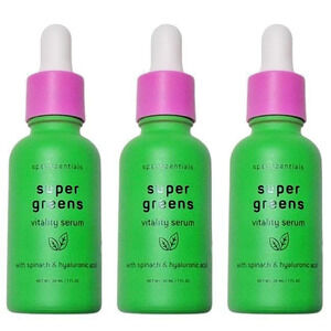 Spa Scential Super Green Vitality Serum Spinach & Hyarulronic Acid 1 OZ,Set of 3